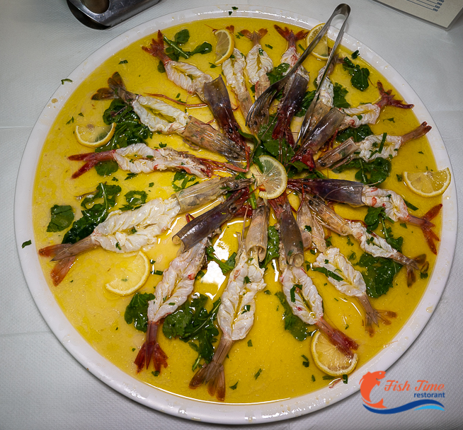 Fresh seafood dishes at Fish Time